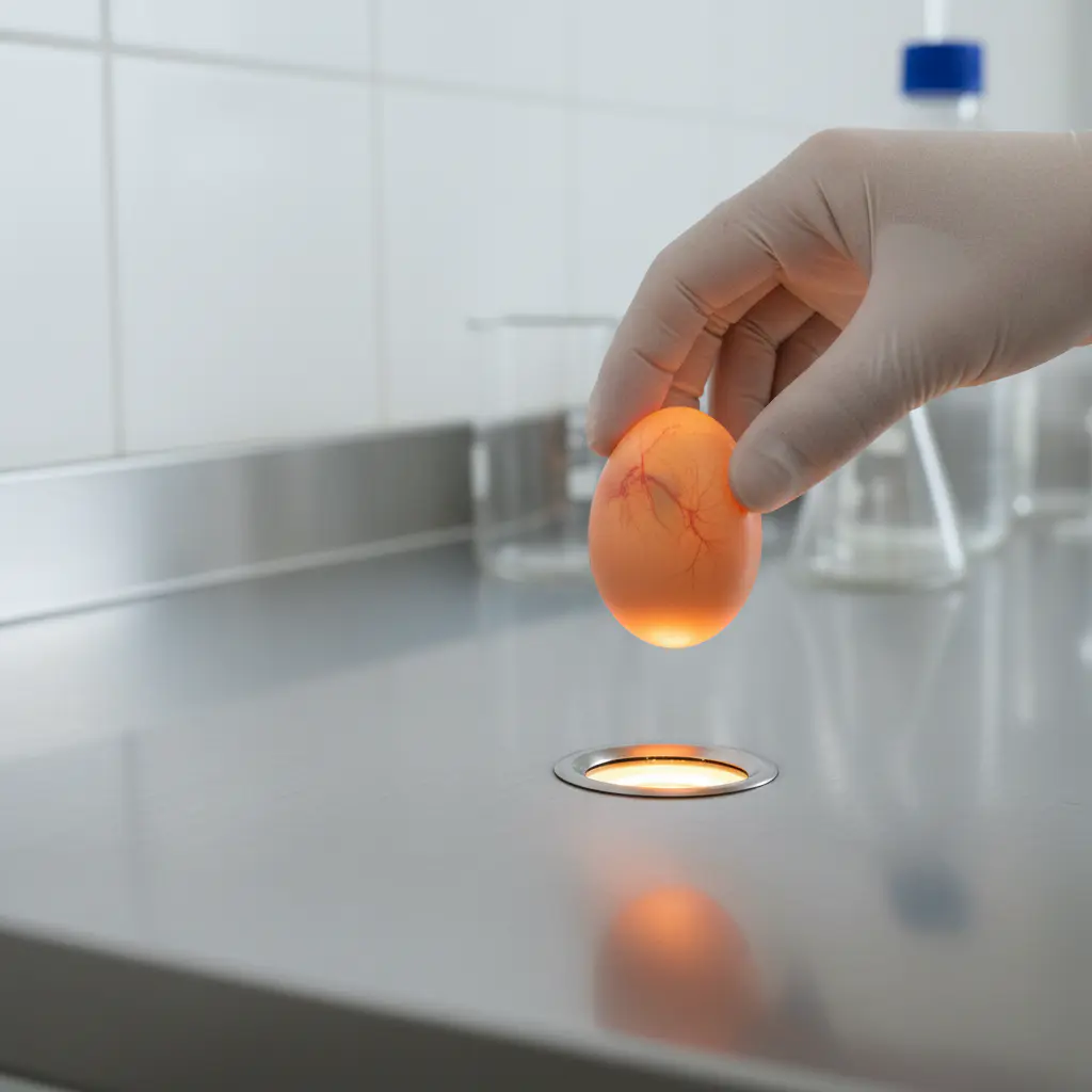 Egg candling station