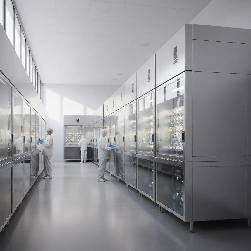 Modern industrial incubators in a clean facility